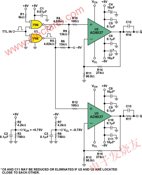 AD8037 PIN二極管驅(qū)動(dòng)器電路 www.www27dydycom.cn