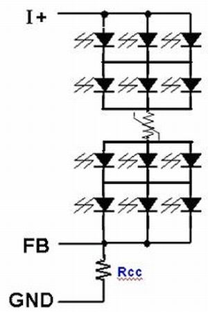 圖7：LED陣列主干路保護(hù)方案。
